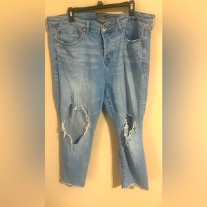 Torrid, 18 distressed high-rise straight jeans
